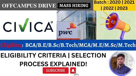 Civica Off Campus Drive Pwc Hiring Process Batch