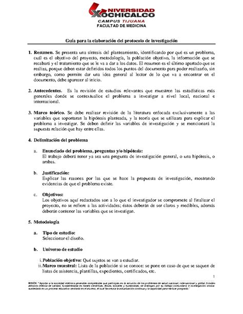 7 Guía Para La Elaboracion De Protocolo De Investigación 1 MisiÓn “aportar A La Sociedad