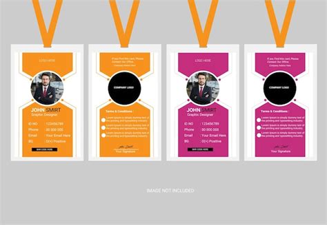 Premium Vector Id Badge Template With Picture Design