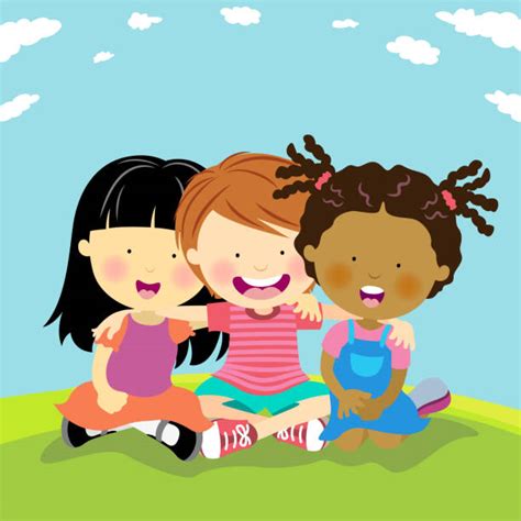 Cheering Kids Cartoon