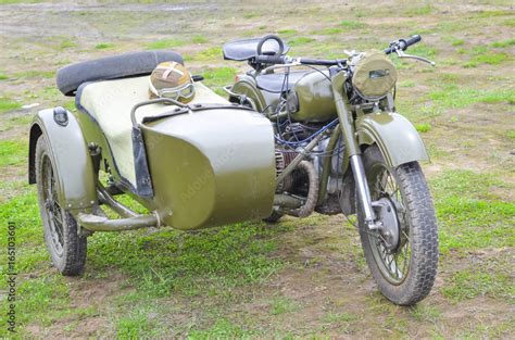 Soviet military retro motorcycle used in World War Stock Photo | Adobe ...