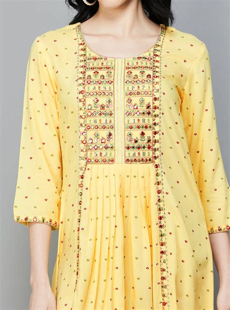 Buy NEERUS Women Embroidered A Line Kurta From Neerus At Just INR 1999 0