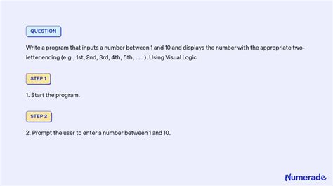 SOLVED Write A Program That Inputs A Number Between 1 And 10 And