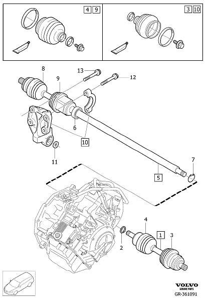 Volvo S Cv Axle Shaft Support Bearing Bracket Cv Axle Shaft