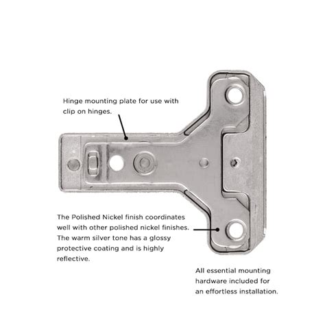 Hickory Hardware Concealed Self Closing Polished Nickel Cabinet Hinge 2 Pairs 2 Pieces