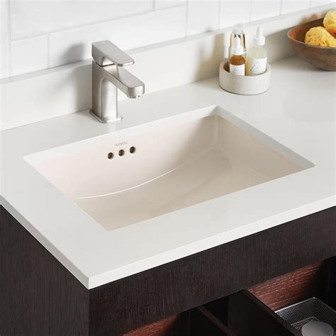 Ronbow 19 Essence Rectangular Ceramic Undercount Bathroom Sink In