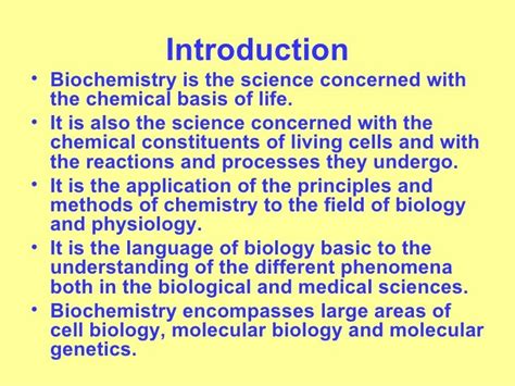 Biochemistry Lecture 1