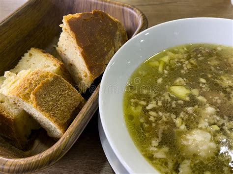 Local Head Trotter Soup Unusual Presentation Stock Image Image Of