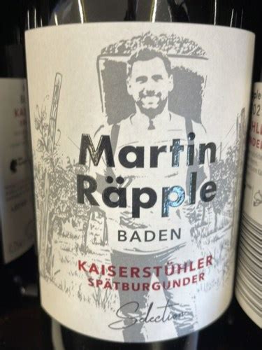 Martin Räpple Kaiserstühler Selection Spätburgunder Vivino Brasil