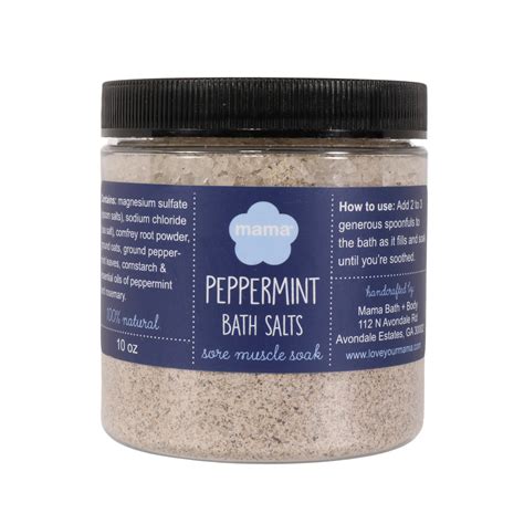 Peppermint Bath Salts Jar Mama Bath Body