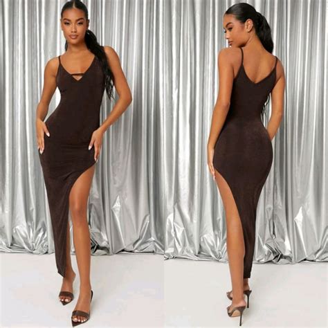 Hq Party Cami Thigh Hi Slit Maxi Dress Lazada Ph