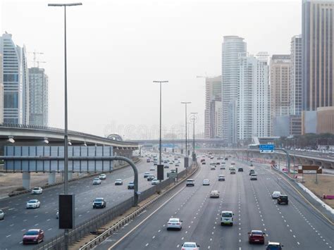 7-lane Highway Sheikh Zayed in Dubai Stock Photo - Image of east ...