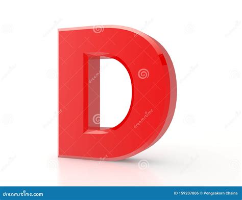 Letra Roja D Aislada En 3d De Fondo Blanco Stock de ilustración