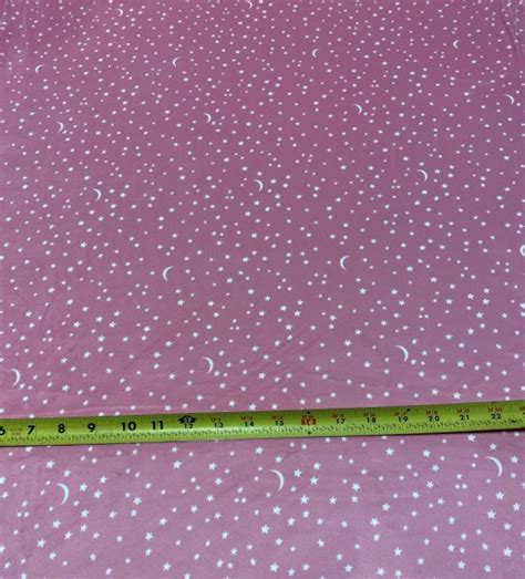 Moon And Stars Pink Minky Fabric Ez 7354 Bubblegum A21 211a F24