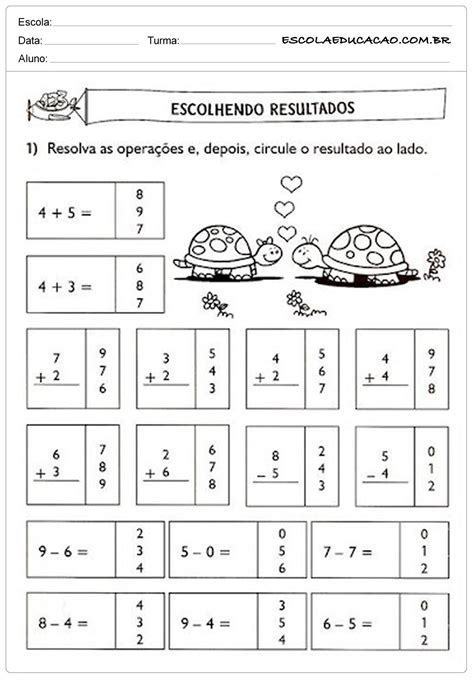 Atividade Matematica 1 Ano Fundamental