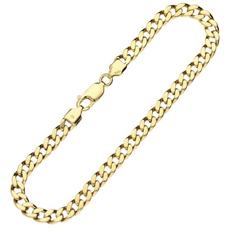 Mens 9ct Yellow Gold Curb Bracelet 8 5 Miltons Diamonds