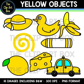 Yellow Color Objects - Clip Art by The Clip Art Box | TPT