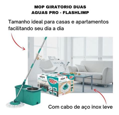 Kit Limpeza Mop Esfreg O Girat Rio Mop Spray Flash Limp Magazine Gerais