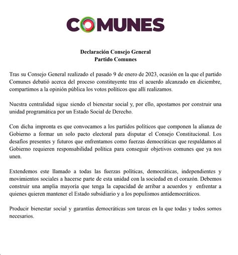 Comunes on Twitter Compartimos declaración pública de