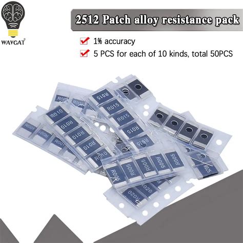 50pcs Alloy Resistance 2512 Smd Resistor Samples Kit 10 Kindsx5pcs