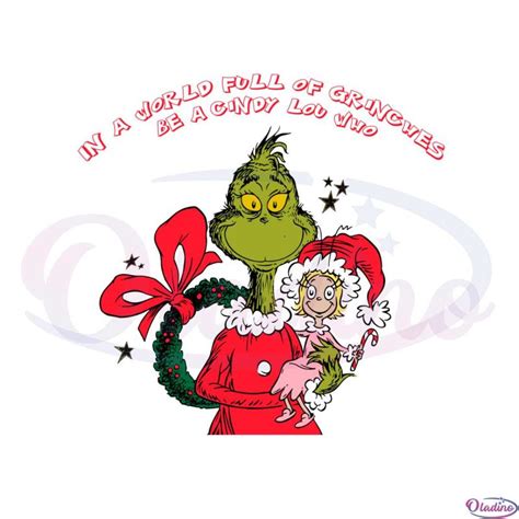 Vintage In A World Full Of Grinches Be A Cindy Lou Who Svg