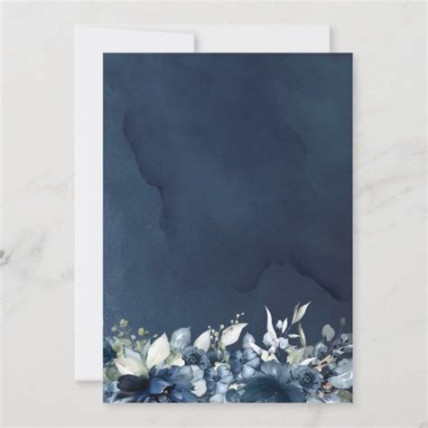 Cascading Navy Blue Peonies Wedding Invitation | Zazzle