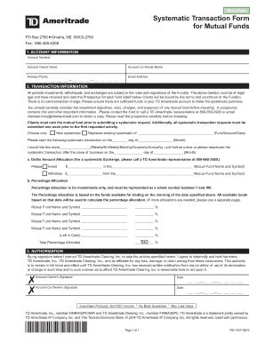 Fillable Online Systematic Transaction Form For Mutual Funds Fax Email