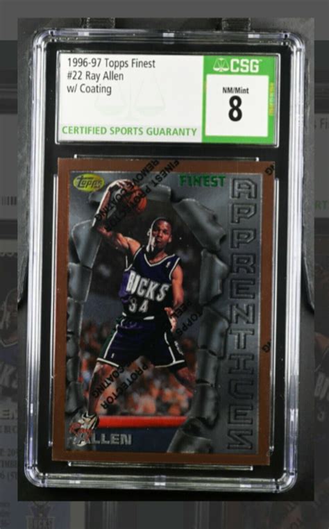 Topps Finest Common Bronze Ray Allen Rc For Sale