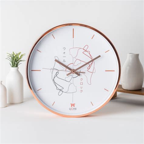 Jual UCHII Koi Design Home Wall Clock | Jam Dinding Rose Gold Design ...