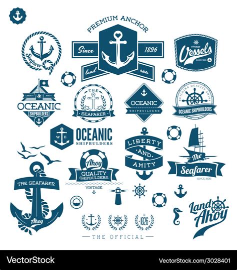 Nautical Badges And Labels Royalty Free Vector Image