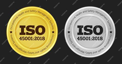 premium vector iso   logo badge iso gold  silver health