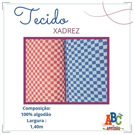 Tecido Xadrez Para Bordar Extilotex Algod O M X M Shopee