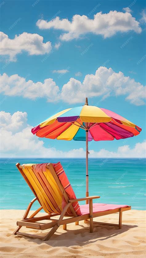 Premium Photo Umbrella And Sun Lounger In Summer On A Tropical Beach