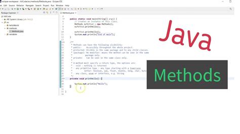 Java Methods Part No Parameters No Return Type Youtube