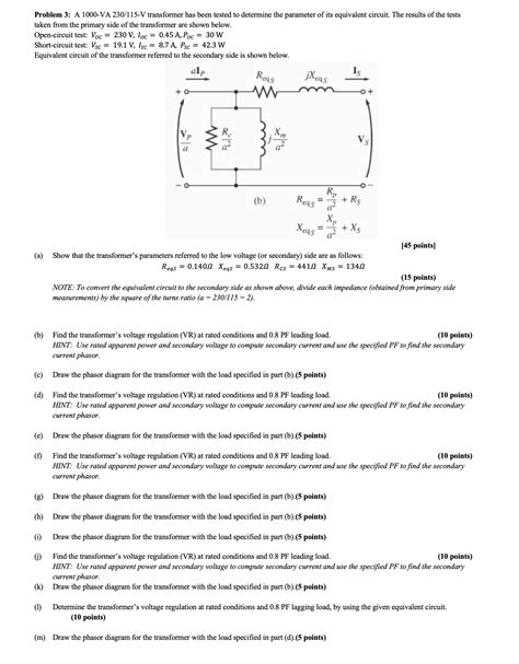 Solved Problem A Va V Transformer Has Been Chegg