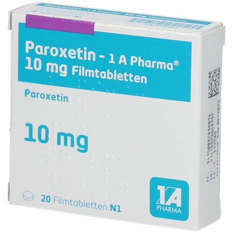 Paroxetin 1A Pharma 10Mg 20 St Mit Dem E Rezept Kaufen Shop Apotheke