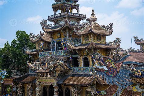 Linh Phuoc Pagoda in Da Lat, Vietnam. Dalat's famous landmark, buddhist ...