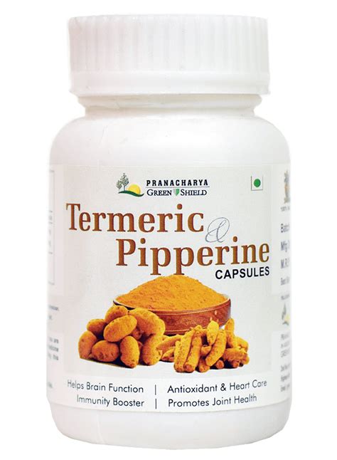 Turmeric Pepperine Capsules Pranacharya Green Shield