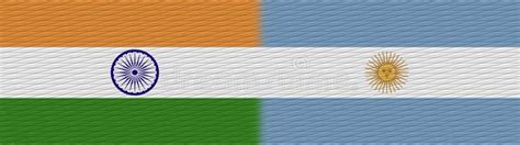 Bandera De Textura Argentina E India Ndash 3d Ilustraciones Stock De