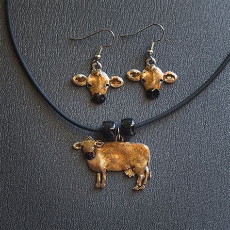 Jersey Cow Necklace Cow Jewelry Dairy Cow Gifts Etsy