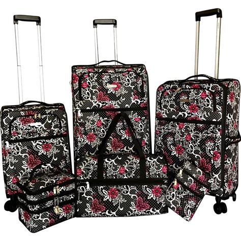 Karriage Mate Floral 6 Piece Expandable Spinner Luggage Set 28 24