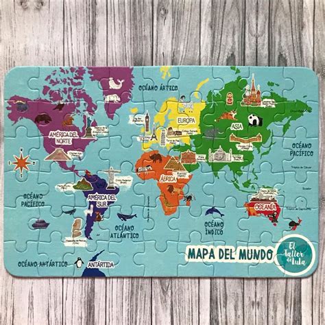 Rompecabezas Piezas Mapa Del Mundo