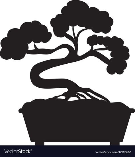 Bonsai Japanese Tree Royalty Free Vector Image