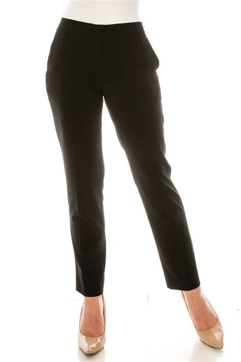 Adrianna Papell Mid Rise Waist Pocket Detail Straight Crepe Pants