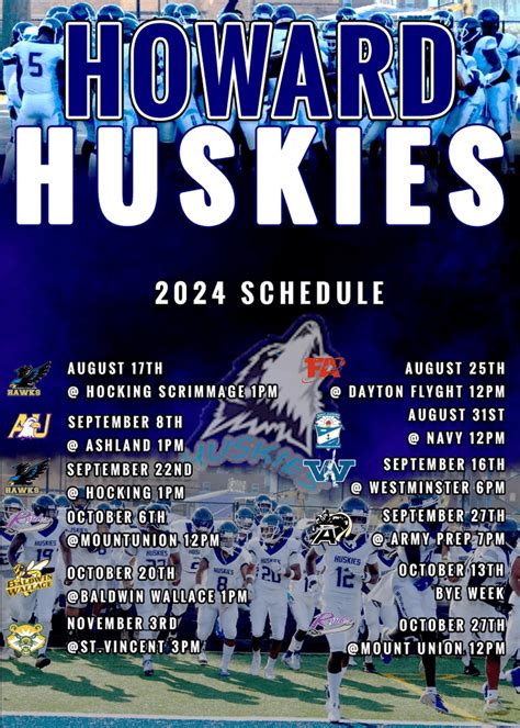 Game Schedule - Howards Huskies