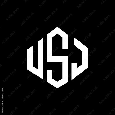 USJ letter logo design with polygon shape. USJ polygon and cube shape ...