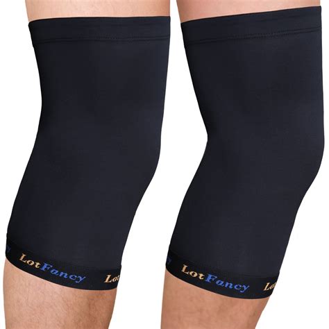 Lotfancy 1 Pair Knee Brace Copper Infused Knee Compression Sleeves