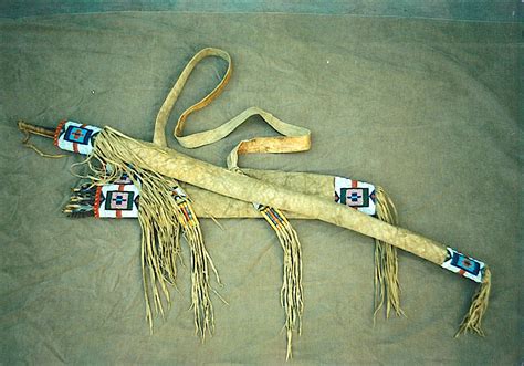 Mark Miller Sioux Style Bow Case And Quiver Buffalo Hide Old Beads Quillwork Native