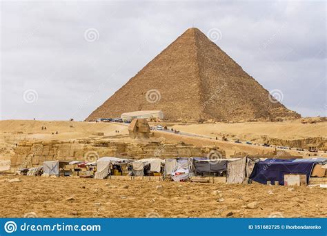 View On Great Pyramid Of Cheops And Sphinx In Giza Plateau Cairo