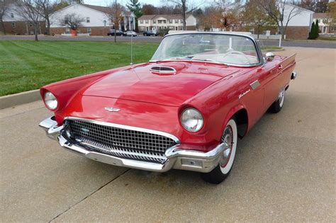 1957 Ford Thunderbird 39,087 Miles Flame Red Body Off Rotisserie ...